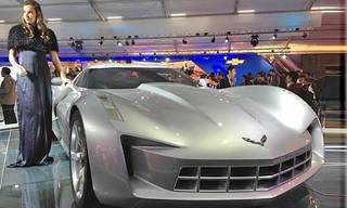 Chevrolet Corvette Stingray displayed at Auto Expo 